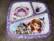 Disney Sofia the First Melamine Kids Plate 3 sections