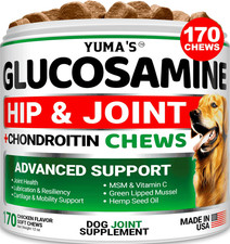 Glucosamine Chondroitin for Dogs Hip Joint Chews with MSM, 170 Ct