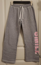 GapKids Girls Sweatpants Gray Pink SMILE Print Gap Athletics Size XXL 14-16