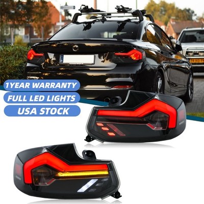 Smoked Red LED Tail Lights Assembly For BMW 2 Series 2014-2021 F22 F23 F87 M2
