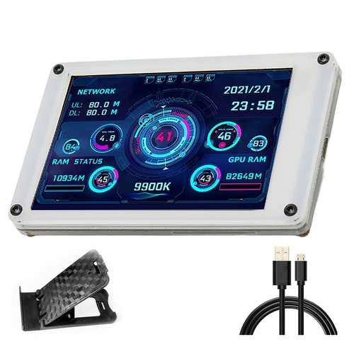 3.5In Computer Temp Monitor Dual Usb Interface Ips Usb Mini Screen Pc Cpu DTS - Afbeelding 15 van 24