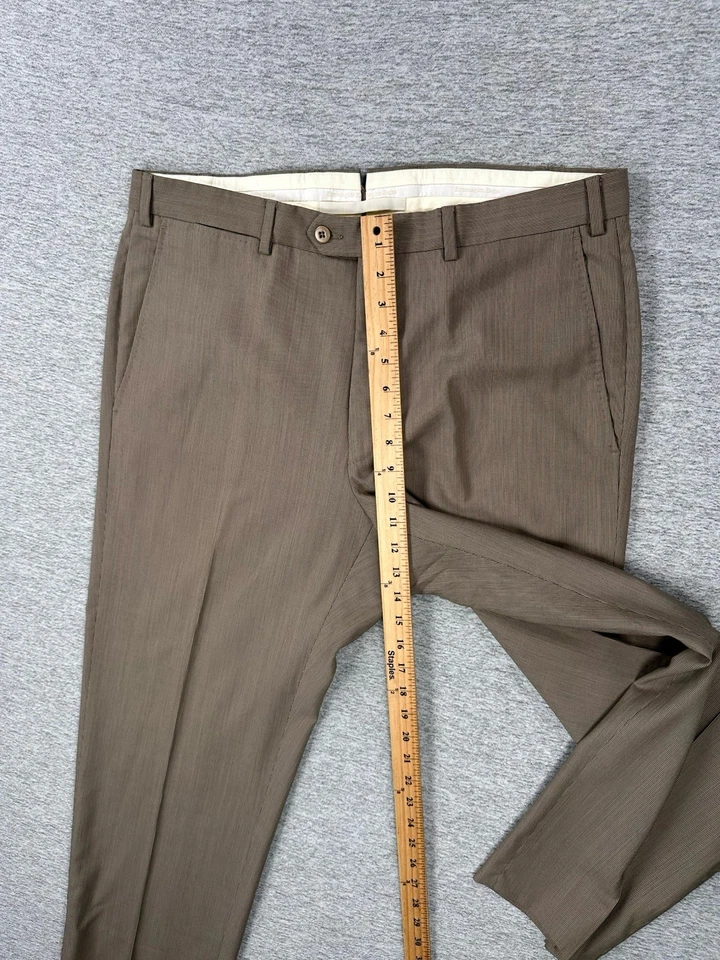 Pantalones de vestir Ermenegildo Zegna para hombre 36x27 beige lana recto hecho en la ciudad de Portugal Foto 4 de 4