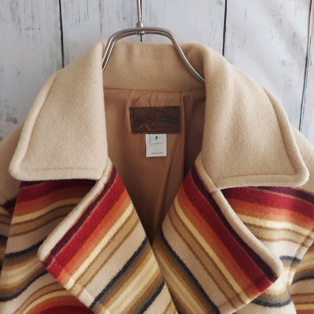Pendleton Men's Beige Native Pattern Peacoat Size… - image 11