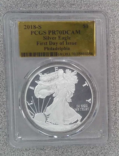 2018-S American Silver Eagle — photo from the most recent tracked eBay sale