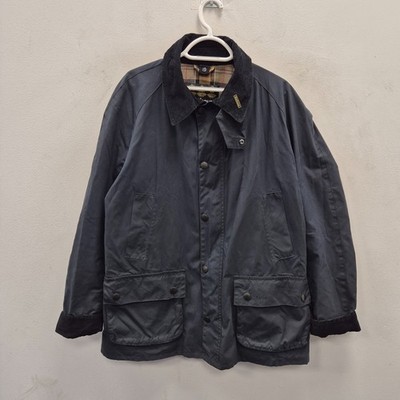 Barbour Ashby Wax Waterproof Navy Country Farm Regenjacke Mantel Tartan XL #