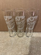 3 x Peroni Nastro Azzurro Pint Glasses Unused Etched Design Home Bar Pub Shed