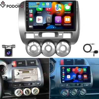 KAM+ 9'' Android 15 Autoradio Navi Carplay 2+32GB für HONDA Fit Jazz manu. Klima.