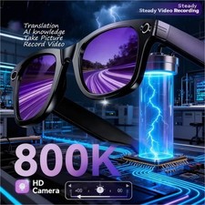 Smart Glasses with Dual 1080p Camera, Bluetooth Calling, Voice Assistant