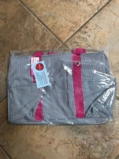 Thirty-One Tailored Stripe Organizing Utility Tote New