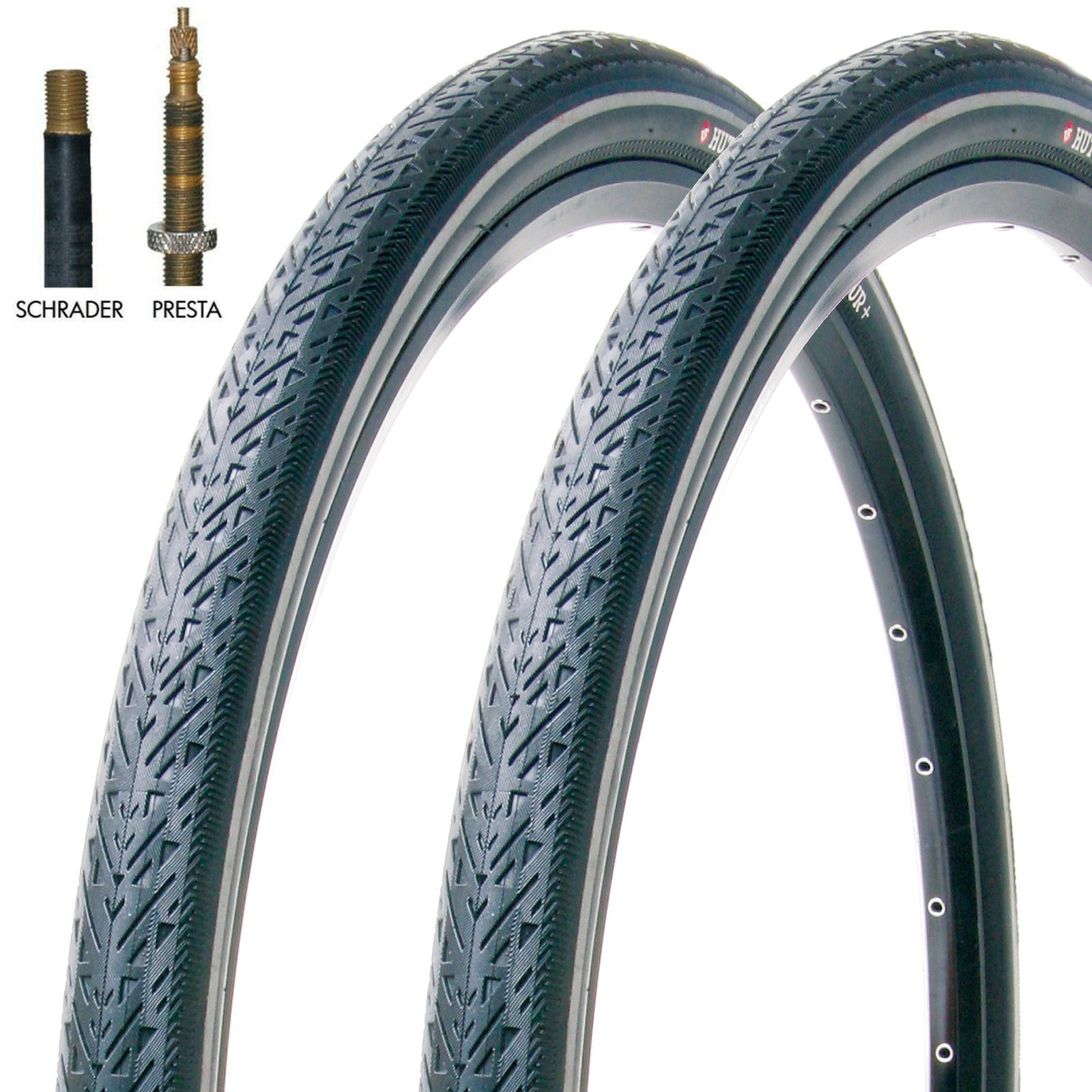 Hutchinson Urban Tour Tyres & Schrader Tubes 700 x 35c Reflective Commuter