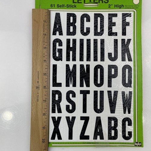 Self-Stick Vinyl 2 Inch Letters Hy-Ko MM-7L 61 Letters NOS - 2 PACK - 122 Total - Picture 3 of 4