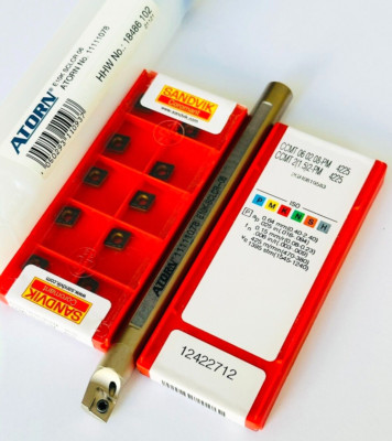 ATORN CARBIDE BORING BAR E10K SCLCR06+ 20 pcs. CCMT060208-PM 4225 SANDVIK NEW