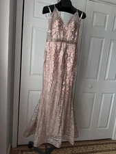 Jovani Dusty Rose Mother of the Bride/Groom Dress Size 10 Alterations Excellent