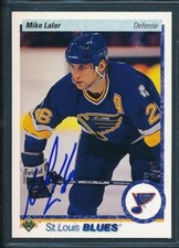 Autographed 1990-91 Upper Deck Set Break #40: MIKE LALOR Signed On Card Auto