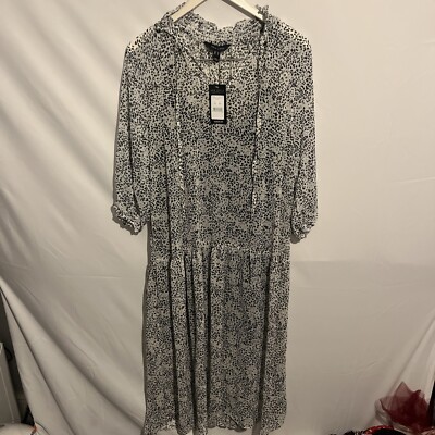 sachin and babi light blue dress MSK Chiffon Floral Midi Dress Blk/White size 10