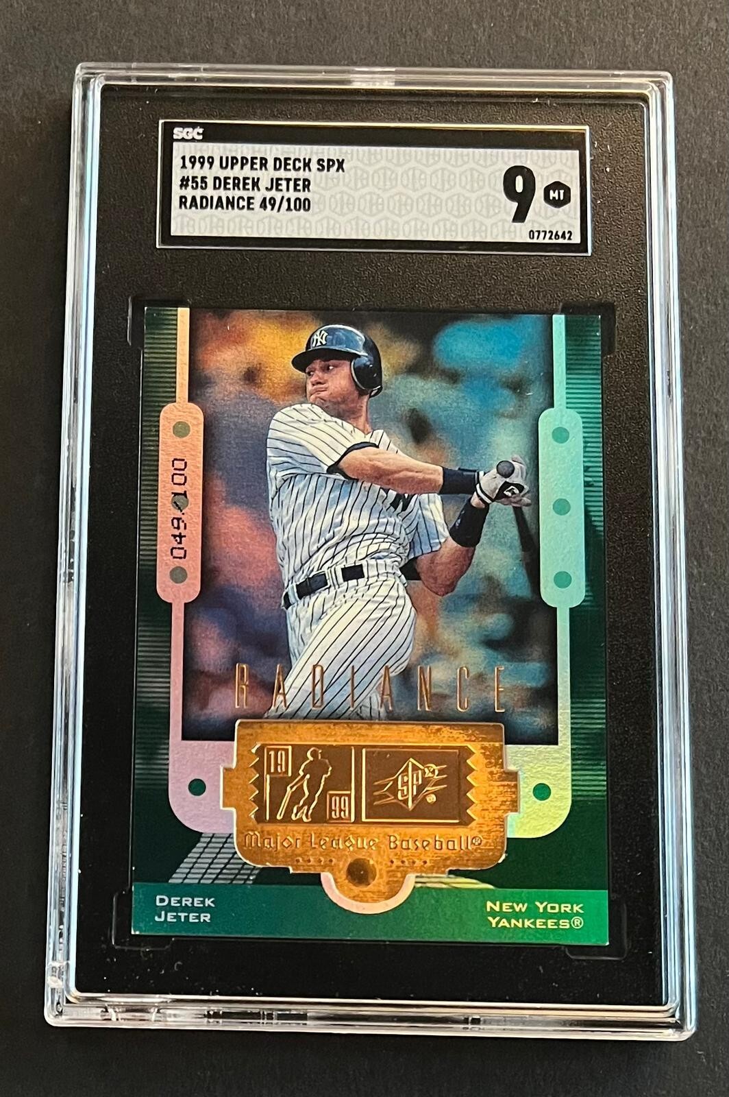 1999 Upper Deck SPx Derek Jeter #55 Radiance 49/100 SGC 9 RARE