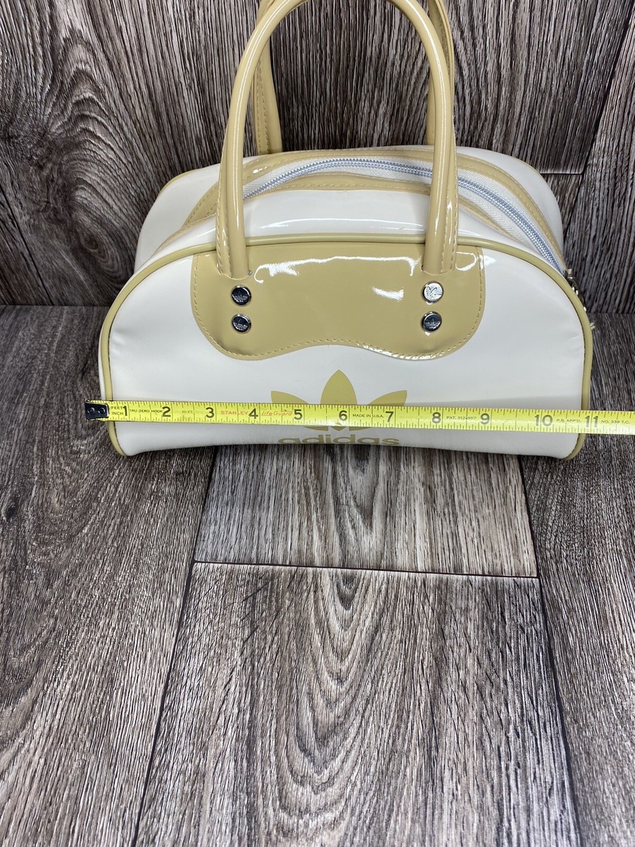 Adidas Vintage Mini Duffle Gym Purse Bag Vinyl Trefoil Beige Adidas Vintage Mini Duffle Gym Purse Bag Vinyl Trefoil Beige