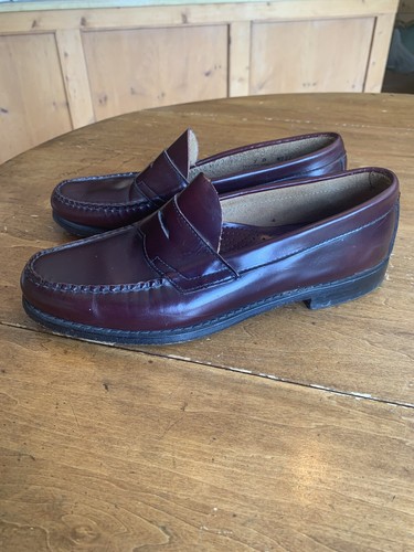 Bass Weejun Original Cherry Red Penny Loafers Mens 9 D - Picture 2 of 11
