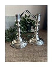 Vintage Solid Silver Asprey & Co Baluster Knopped Stems Candlesticks 16cm VGC Vintage Solid Silver Asprey & Co Baluster Knopped Stems Candlesticks 16cm VGC - Image 1