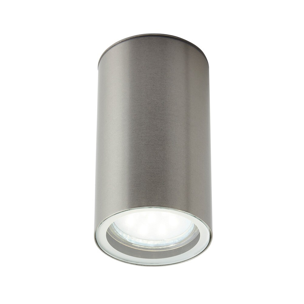 Litecraft Kenn Outdoor Cylinder Ceiling Downlight - Stainless Steel Clearance