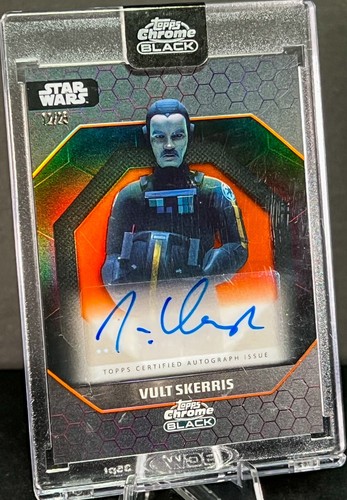 2024 Topps Chrome Black Star Wars MARIO VERNAZZA as VULT SKERRIS Orange 12 /25 - Picture 4 of 5