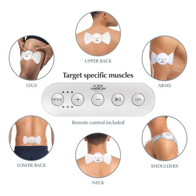 Wireless Electrical Muscle Stimulator Rechargeable Pain Relief EMS TENS Massager