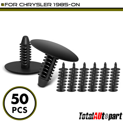 50Pcs Facia Panel Retainer Clips Single Head for Chrysler 1985-On 7.5mm Nylon