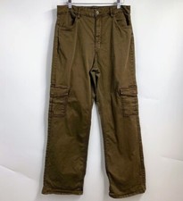 Sanctuary Women's Mid Rise Cotton Stretch Straight Leg Cargo Pants Size 30