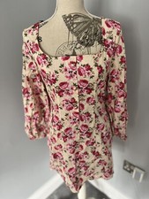 BNWT Pretty Little Thing Pink long sleeve Floral Dress Size 12