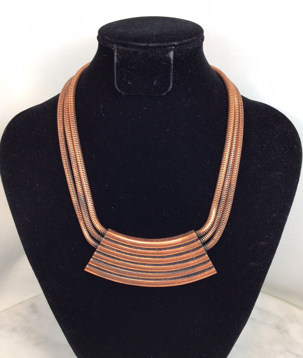 ネックレス・ペンダント SAINT LAURENT Collana Vintage YVES SAINT LAURENT Copper Tubular Choker Necklace