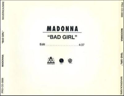 Madonna – Bad Girl (1993) Maverick – PRO-CD-5888 promo CD NEW 