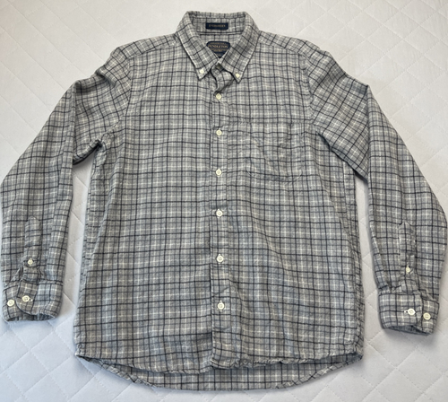 Pendleton Shirt Men’s *Large Wool Flannel Evergreen Fitted Gray Plaid - Picture 2 of 10