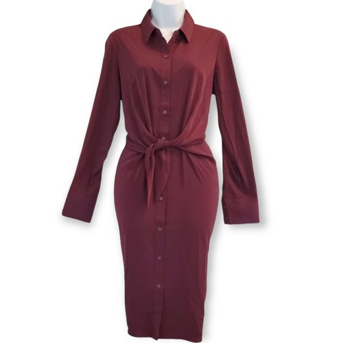 Alfani Womens Dress Deep Purple Size 6 Shirt Tie-Front Button-Front - Picture 4 of 5