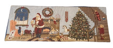 Noel it's Christmas Eve Santa delivering presents tapestry table runner 35" x 13