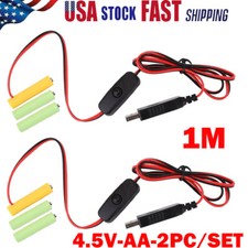2PC/Set 4.5V AA Eliminator Cable Dummy-Battery Power Cord Replacement Cables