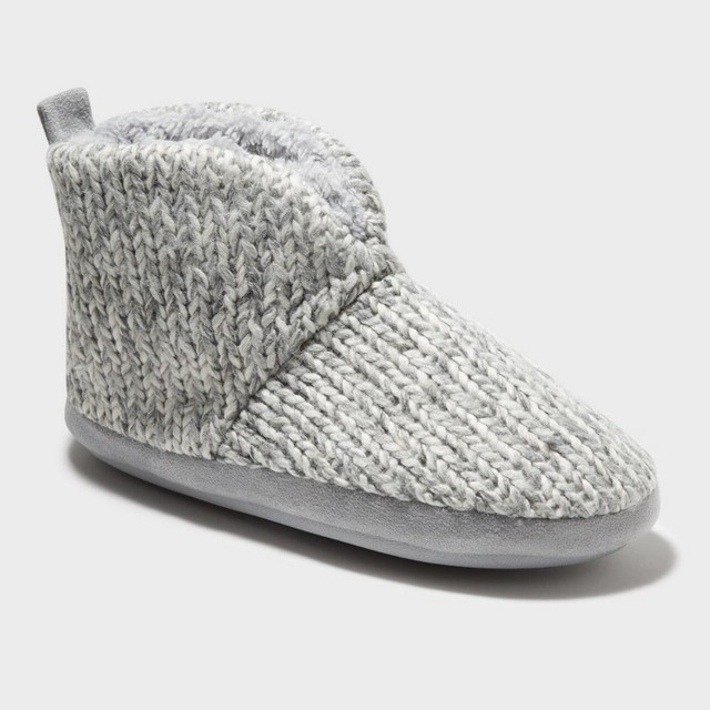By Dearfoams Carla Bootie Slippers Gray 