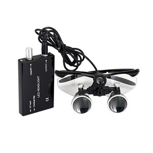 Dental Medical Surgical Binocular Magnifier Loupes 3.5X & LED Head Light Lamp
