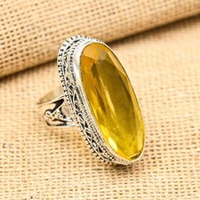 Citrine Gemstone Handmade 925 Sterling Silver Ring Jewelry
