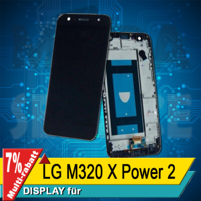 Display Für LG M320 X Power 2 Komplettes Bildschirm Lcd Touch Rahmen Schwarz