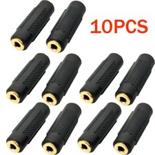 10pcs 3.5mm Aux Coupler Female F/F Stereo Audio Extension 1/8" Cable Adapter