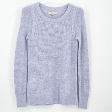 Loft Sweater Womens Size XS Periwinkle Blue Loose Cable Knit Fall Grannycore