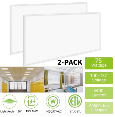 4-Pack - 36-Pack 2x4 LED Flat Panel Light Drop Ceiling, 0-10V Dimmable, 100-277V