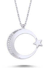 AY YILDIZ + Kette 925er Echt Silber Gümüs Ayyildiz Türkiye Türk Vatan Bayrak NEU