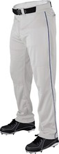 WILSON MEN'S CLASSIC RELAXED FIT WHITE/ROYAL BLUE PIPED BASEBALL PANTS, XLARGE