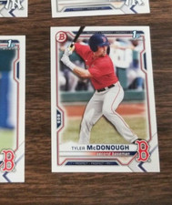 TYLER McDONOUGH 2021 BOWMAN DRAFT CARD BD-3 BOSTON RED SOX (FIRST ROOKIE BASE)