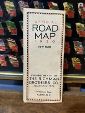 1930 Richman Brothers Official Road Map: New York USED