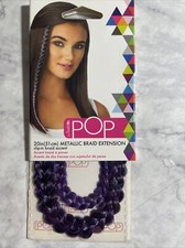 POP Metallic Braid Extension - Clip-in Braid Accent - 20in - Purple