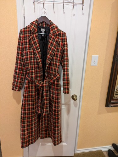 Old Navy Women's Tartan Red Plaid Overcoat Sizes M - Picture 8 of 13