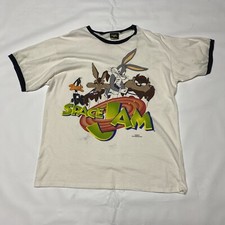 Vintage Space Jam Looney Tunes Basketball Freeze 1996 Dbl Sided T-shirt XL Logo