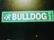 Bulldog Bull Dog body BLVD Boulevard 5"X23" Long Large Vinyl Street Sign